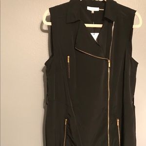 Black faux wrap dress